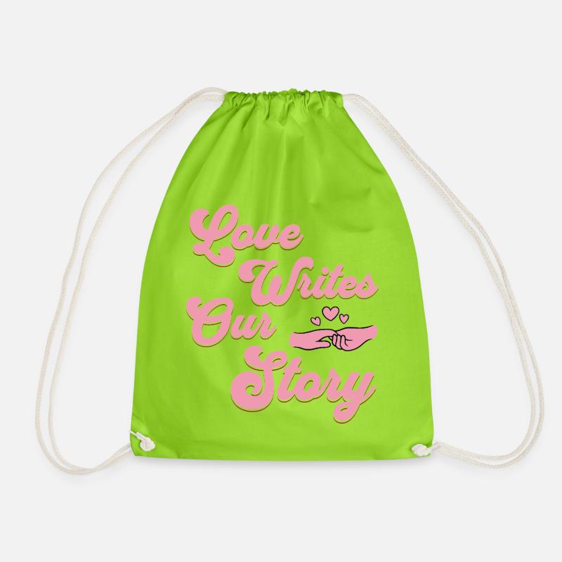 Love writes our story - Turnbeutel - Neongrün