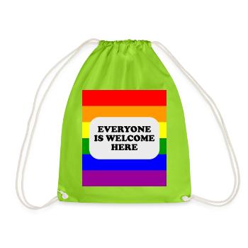 LGBT-Safe-Space-Regenbogenflagge - Turnbeutel - Neongrün - Vorne