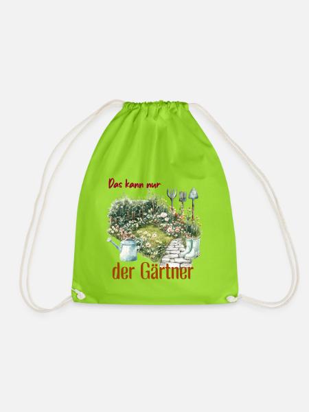 Beruf Gärtner - Geschenk Gärtner  - Turnbeutel - Neongrün