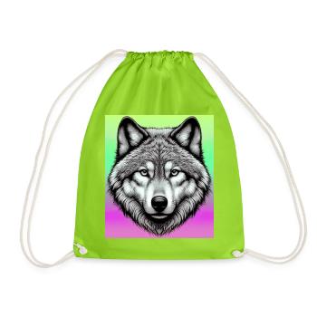 Wolf - Turnbeutel - Neongrün - Vorne