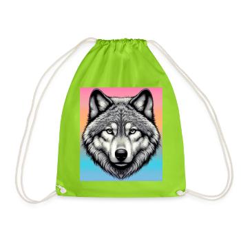 Wolf - Turnbeutel - Neongrün - Vorne