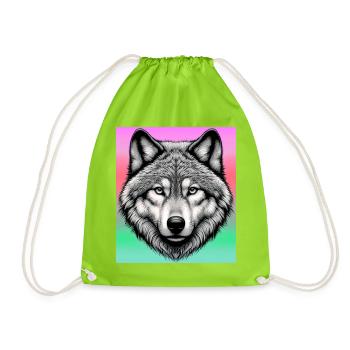Wolf - Turnbeutel - Neongrün - Vorne