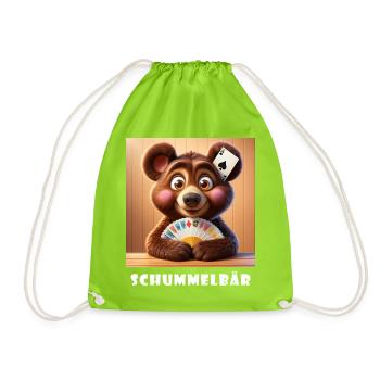 Schummelbär  - Turnbeutel - Neongrün - Vorne