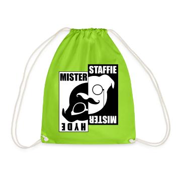 Mister Staffie Mister Hyde - 030 - Drawstring Bag - neon green - Front