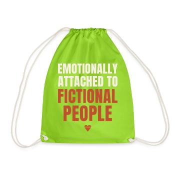 Emotionally Attached Fictional People - Drawstring Bag - neon green - Front