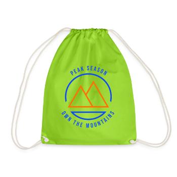 Peak Season Own The Mountains Blue/Orange - Drawstring Bag - neon green - Front