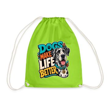 Dogge - Turnbeutel - Neongrün - Vorne
