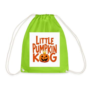Kleiner Kürbiskönig Halloween-Design - Turnbeutel - Neongrün - Vorne