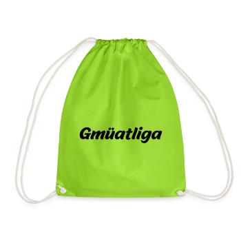 Gmüatliga (österreichischer Dialekt) - Turnbeutel - Neongrün - Vorne