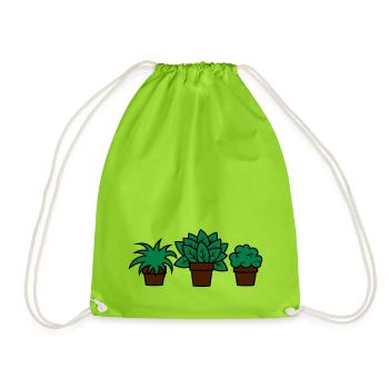 Plant plants plante gift idea gift idea - Drawstring Bag - neon green - Front