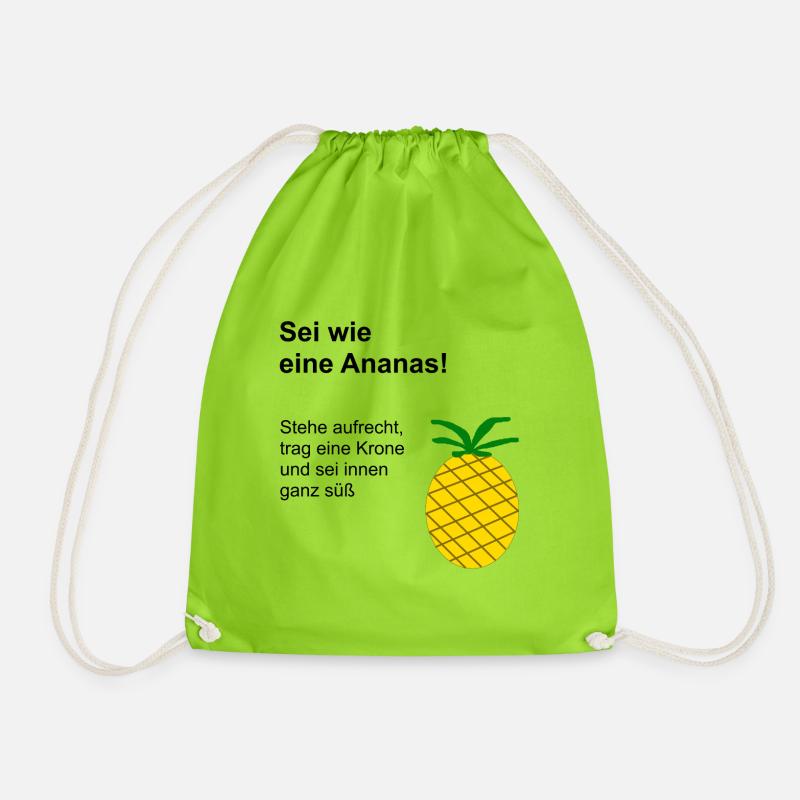 Sei wie eine Ananas! - Turnbeutel - Neongrün