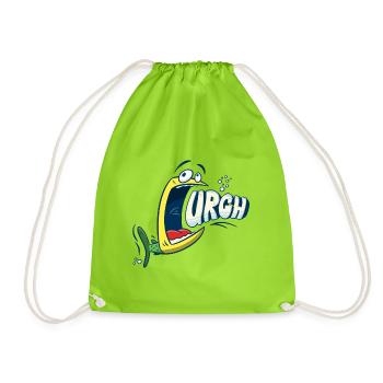 Schreiender Fisch - Urgh - Turnbeutel - Neongrün - Vorne