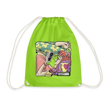 Logement de boîte de fille d’étudiant. T-shirts, sweats à capuche, cadeaux - Sac de sport léger - vert néon - Devant