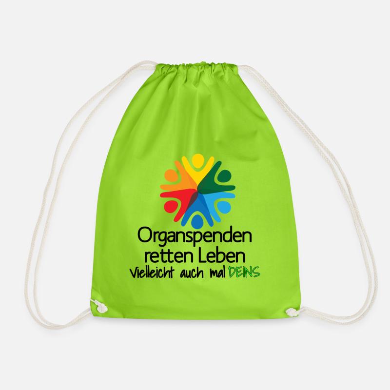 Organspenden retten Leben 1 - Turnbeutel - Neongrün