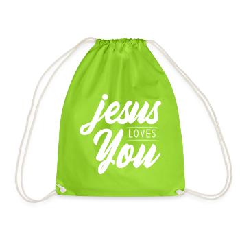 Jesus Christ of Nazareth Faith Bible Jesus - Drawstring Bag - neon green - Front