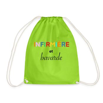 Infirmière et bavarde - Sac de sport léger - vert néon - Devant