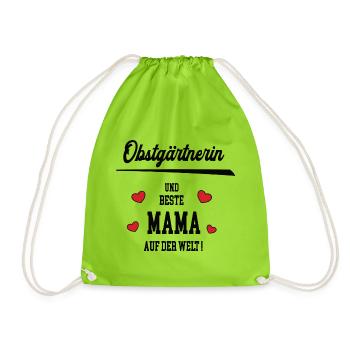 Mama Obstgärtnerin Muttertag Geburtstag Mutter - Turnbeutel - Neongrün - Vorne