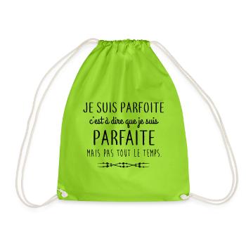 Je suis parfoite - Sac de sport léger - vert néon - Devant