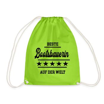 Beste Bootsbauerin Weltbeste Chefin Schiffsbauerin - Turnbeutel - Neongrün - Vorne