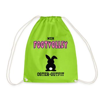 Footvolley Oster Outfit Ostergeschenk Footvolleyer - Turnbeutel - Neongrün - Vorne