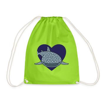 Amour de requin baleine - Sac de sport léger - vert néon - Devant