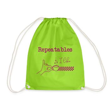 Coffee love "repeatable" - Drawstring Bag - neon green - Front