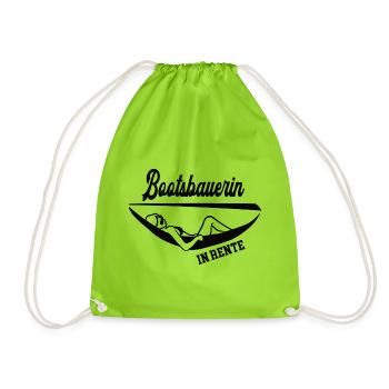 Bootsbauerin in Rente Rentenbeginn Bootsbauer Frau - Turnbeutel - Neongrün - Vorne