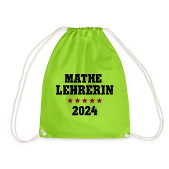 Mathelehrerin 2024 Beruf Studium Lehramt Mathe - Turnbeutel - Neongrün - Vorne