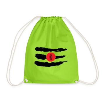 Third Eye Shiva Black Stripes - Drawstring Bag - neon green - Front