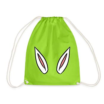 ears gift idea rabbit ears - Drawstring Bag - neon green - Front