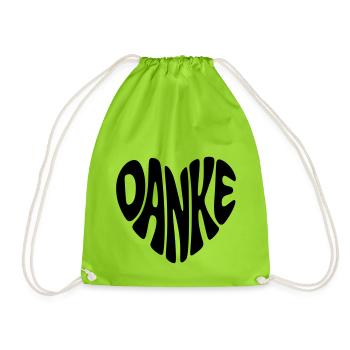 Danke - Turnbeutel - Neongrün - Vorne
