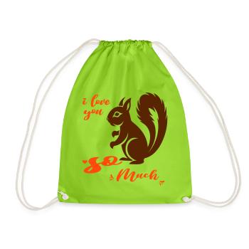 Squirrel - Drawstring Bag - neon green - Front