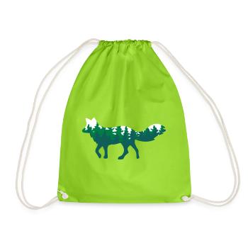 Fuchs Wildlife Fox Forêt de sapins - Sac de sport léger - vert néon - Devant