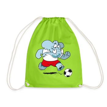 Elephant Footballeur - Sac de sport léger - vert néon - Devant