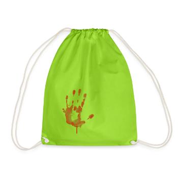 Bloody Handprint - L’attaque des zombies - Sac de sport léger - vert néon - Devant