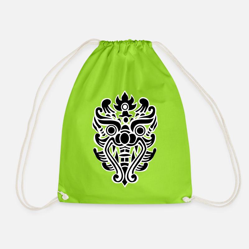 Thai Drachenkopf Stammesmaske - Turnbeutel - Neongrün