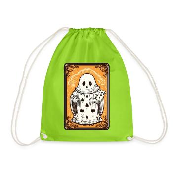 Tarot Karte Geist mit Pik Ass Karte - Turnbeutel - Neongrün - Vorne