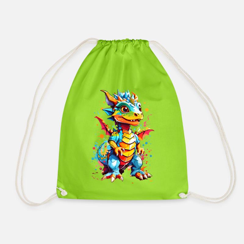 Drachen - Turnbeutel - Neongrün