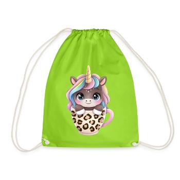 Unicorn in the cup - 🦄 - Drawstring Bag - neon green - Front