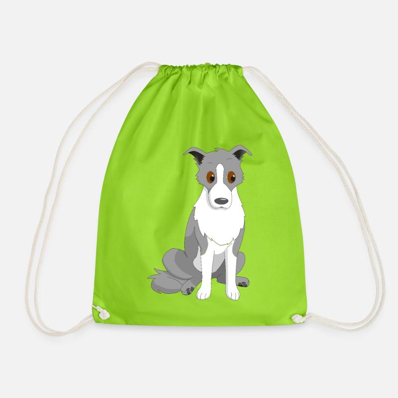 Border Collie Side Eye - Turnbeutel - Neongrün