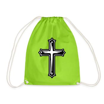 Symbole chrétien de la Croix de Jésus - Sac de sport léger - vert néon - Devant