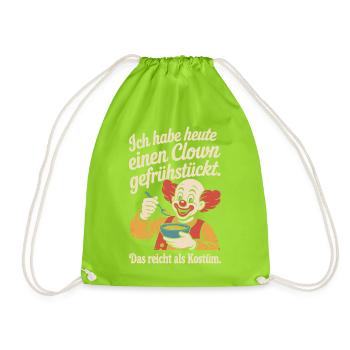 Clown Breakfast Carnival Clown Costume Replacement - Drawstring Bag - neon green - Front