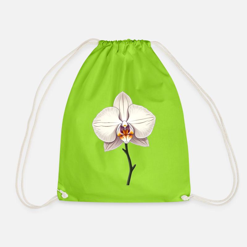 White orchid - Drawstring Bag - neon green