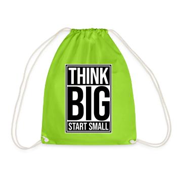 Pensez Grand, Commence, Petit, Motivation, Mentalité, Évolution. - Sac de sport léger - vert néon - Devant
