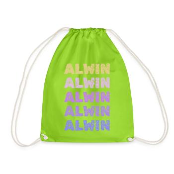 Name: Alwin - Drawstring Bag - neon green - Front