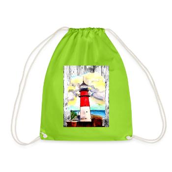 CE Vacances I Phare I Büsum I Mer du Nord - Sac de sport léger - vert néon - Devant