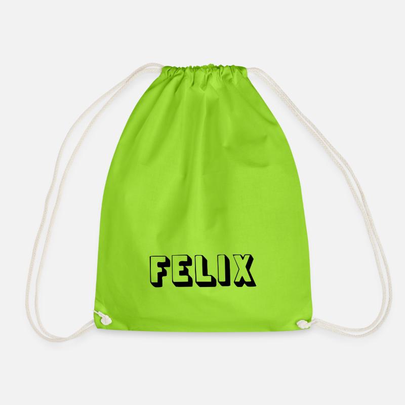 Name - Felix - Turnbeutel - Neongrün