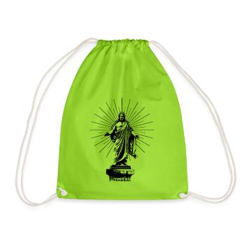 Jésus - Sac de sport léger - vert néon - Devant