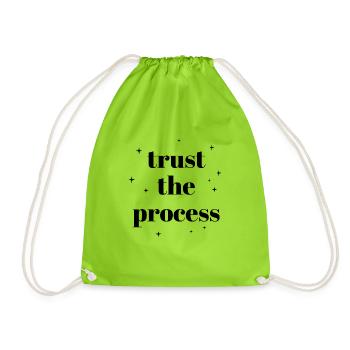 Trust the process - Drawstring Bag - neon green - Front
