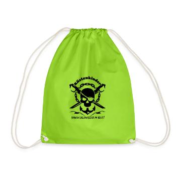 Coastal children have salt water in the blood skull anchor - Drawstring Bag - neon green - Front